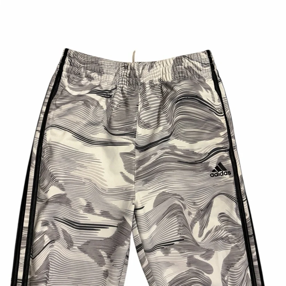 Adidas Black Gray Warped Camo Joggers Track Pants Youth Boys 14/16 Athletic - Picture 4 of 7